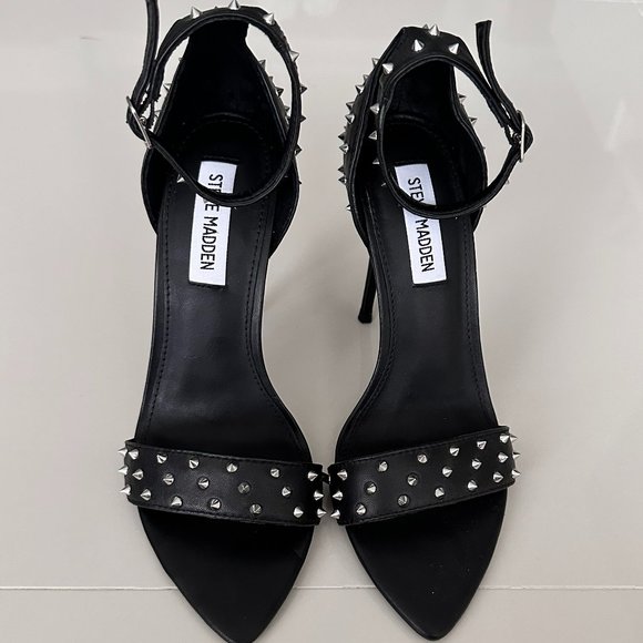 NWOT Steve Madden Leather Metal Spike Heels - Size 7  **BRAND NEW NEVER WORN** - Picture 5 of 6